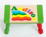 Custom Name Primary Rainbow Puzzle Stool - Personalized educational toy puzzle for preschool toddler children learning their name & colors. - Image 5