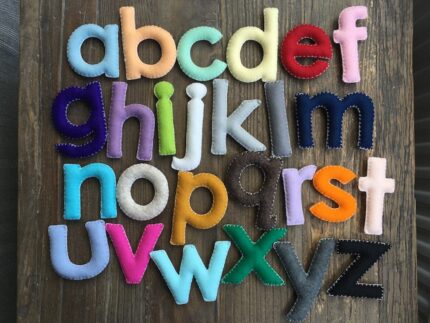 Handmade Wool Felt Alphabet Set, Educational Learning Toy