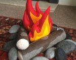 Felt Campfire Set, Wool Pretend Play Flame, Logs & Stones