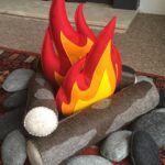 Felt Campfire Set, Wool Pretend Play Flame, Logs & Stones
