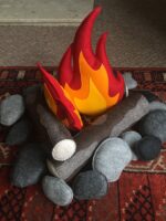 Felt Campfire Set, Wool Pretend Play Flame, Logs & Stones - Image 5