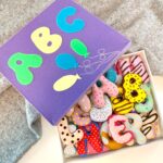 Felt Alphabet Donuts, Handmade Educational Toy with Box
