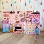 Personalized Montessori Busy Board: Sensory Learning Toy, Baby's First Christmas