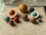 XL Wooden Solar System Set | Labeled Wood Montessori Handpainted Toys Names Wooden Waldorf, Study, Planets Space Galaxy