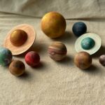 XL Wooden Solar System Set | Labeled Wood Montessori Handpainted Toys Names Wooden Waldorf, Study, Planets Space Galaxy