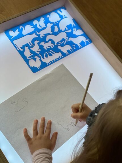 Montessori LED Light Table, Sensory Sand Drawing, Wooden Toy
