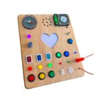 Montessori Baby Busy Board: LED Light, Sound, Compass Travel Toy