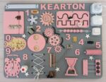 Montessori busy board, Custom baby board for toddler, Wooden sensory board with latch & locks, Natural wood handmade toys for kids - Image 4