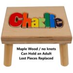 Personalized Name Puzzle Stool for Kids ~ Wooden Name Toddler Step Stool ~ 1st Birthday Gift ~ Kids Name Bench ~ Baby Stool ~HollowWoodworks