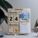 Perpetual calendar Desk calendar Montessori calendar 2023 calendar Wooden Birthday Gift Homeschool Planner Learning Tool