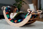 2in1 Set: Montessori Arch with Cotton Cushion, Baby Gift Climbing Arch Pillow, Arch Rocker, Climbing Arch Cushion