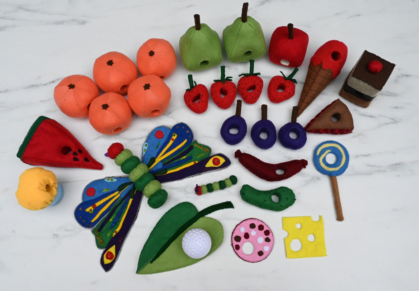 il_1588xN.5498436831_linh.jpg The Very Hungry Caterpillar 3D Felt Story Set - Image 1