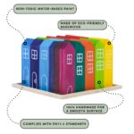 Rainbow Wooden Houses Linden Wood Stacking Toy Montessori Educational Gift for Kids - Image 2