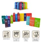 Rainbow Wooden Houses Linden Wood Stacking Toy Montessori Educational Gift for Kids - Image 4