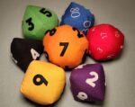 Rainbow Plushie RPG Dice - set of 7 pieces - unique gaming baby toddler toy