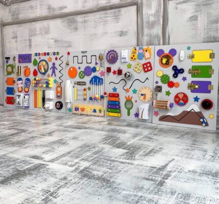 Montessori Sensory Wall Panel, Large Learning Activity Center, Toddler Busy Board, Kids Room Decor, Occupational Therapy Toy