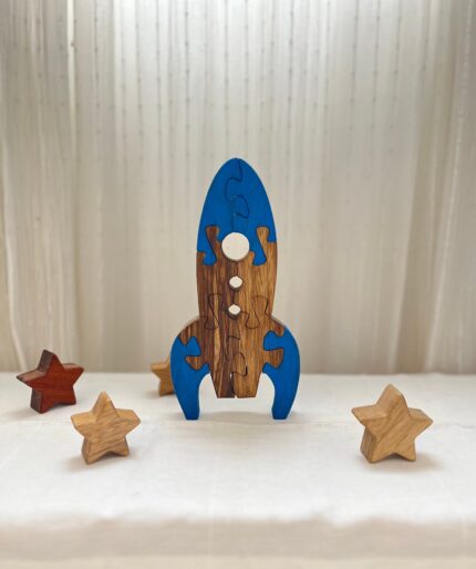 Interactive Wooden Spaceship Puzzle - Handcrafted Spacecraft Toy, Educational Play for Kids, Unique Astronaut Gift, Stellar Room Decor