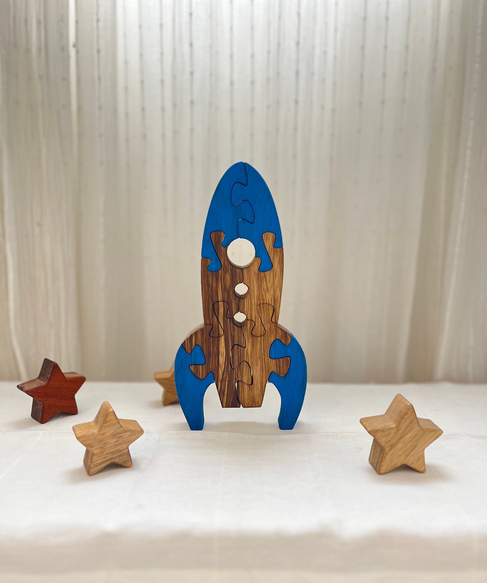 il_1588xN.6143357131_lcmc.jpg Interactive Wooden Spaceship Puzzle - Handcrafted Spacecraft Toy, Educational Play for Kids, Unique Astronaut Gift, Stellar Room Decor - Image 1