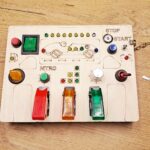 LED Light Busy Board – Montessori Sensory Switch Panel for Toddlers – Wooden Activity Toy for Fine Motor Skills and Learning