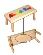 Personalized Name Puzzle Stool: Handmade Ponderosa Pine Wood Toy - Image 4