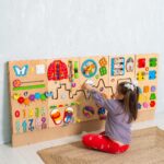 Busy board set Montessori furniture for kids room Montessori toddler quiet game Sensory board Educational toy Montessori materials Busy cube
