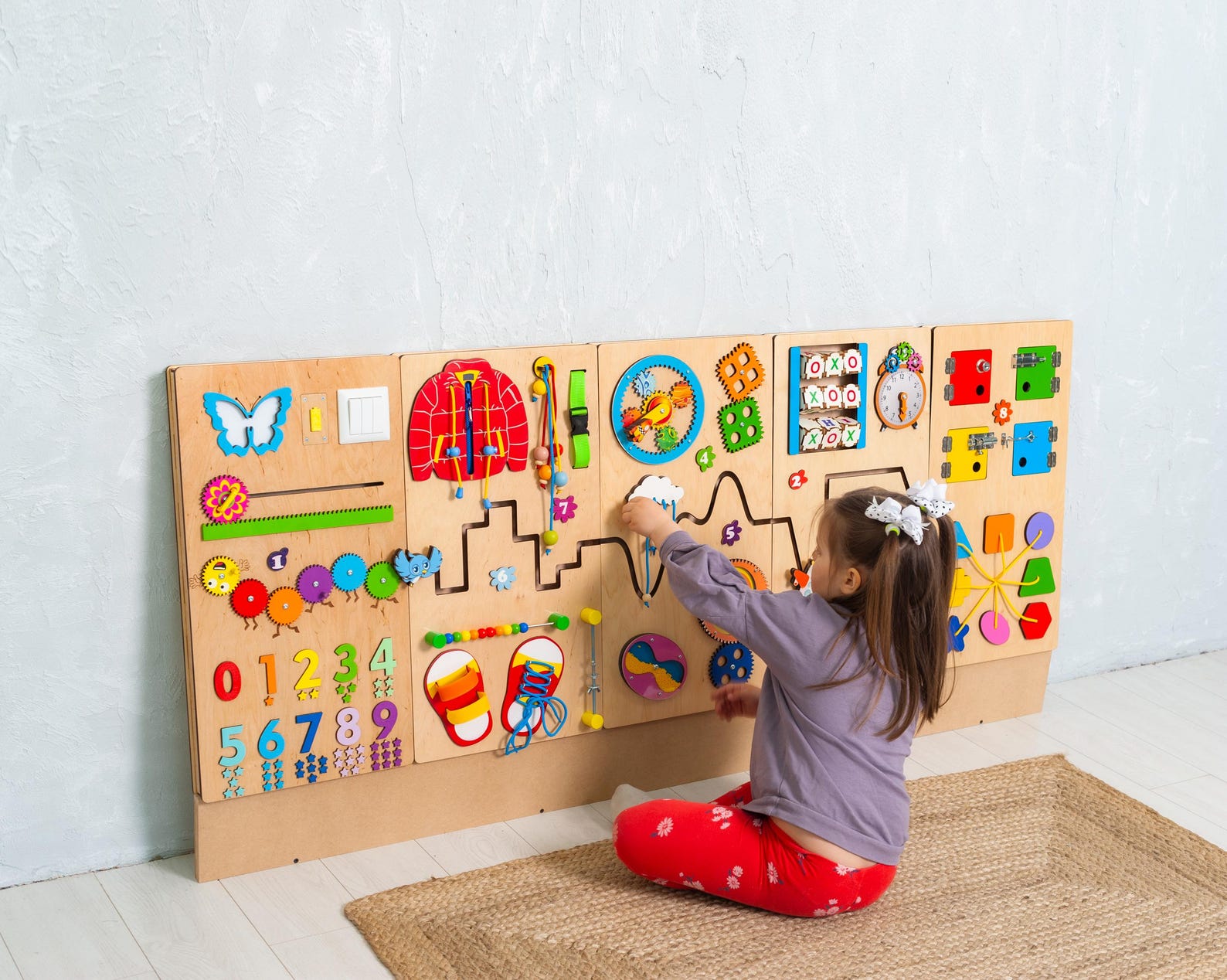 il_1588xN.6275429120_9ri5.jpg Busy board set Montessori furniture for kids room Montessori toddler quiet game Sensory board Educational toy Montessori materials Busy cube - Image 1