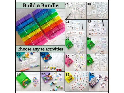 Build a Bundle- 16 task box learning activity sets and carrying case- Preschool, Kindergarten, 1st grade, Montessori resources, Special Need