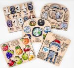 Bible Set of 5 Puzzles/ Christian gift for kids/ Montessori toys/ Wooden Bible puzzles/ educational puzzles/ Bible learning tools