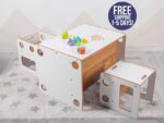 Montessori Play Table Chair Set: Writable Activity Table with Toy Storage - Image 2