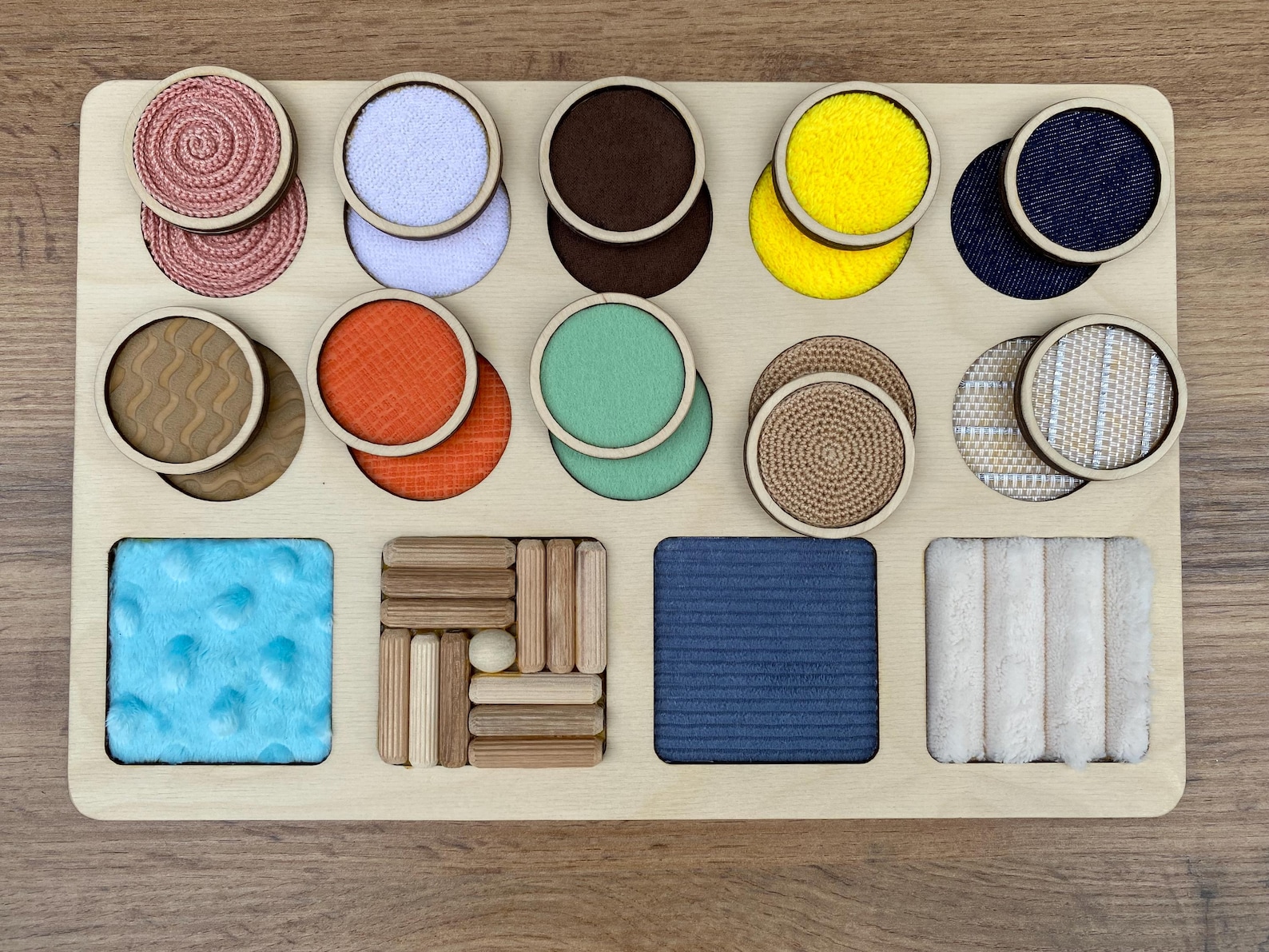 il_1588xN.6364373192_74kk.jpg Montessori Sensory Texture Board: Tactile Learning Toy for Toddlers - Image 1
