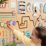 Educational Wall Toy with lights for Early Learning and Development Durable Kids sensory wall Busy Board