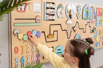 Educational Wall Toy with lights for Early Learning and Development Durable Kids sensory wall Busy Board