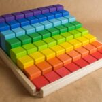 Stepped Counting Blocks Set Colored Wooden Blocks in Storage Tray Montessori Educational Learning Toys for Children Best Gifts for Toddlers