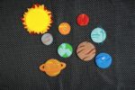 Felt planets pieces, 3-8cm, Set of 9 pcs - Image 2