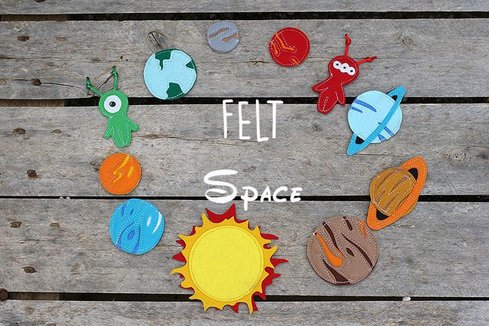 il_1588xN.6517481096_7cbz.jpg Felt planets pieces, 3-8cm, Set of 9 pcs - Image 1