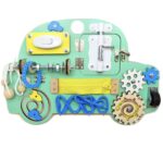 Wooden Busy Board with Locks and Buttons – Fun Learning Toy for Toddlers – Enhances Fine Motor Skills, Sensory Exploration. - Image 4