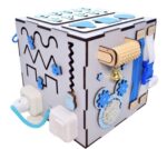 Interactive Busy Cube – Sensory Toy for Toddlers with Buttons, Locks, Gears, and Puzzles to Improve Fine Motor Skills, Focus. - Image 5