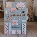 Personalized Montessori Busy Board: Wooden Sensory Toy for Toddlers