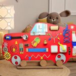 Interactive Educational Busy Board for Babies - Car-Shaped Toddler Learning Toy for Fine Motor Skills Development, Hand-eye Coordination. - Image 3