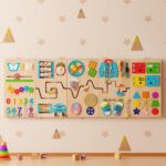 Sensory wall panels for indoor play activities in rainbow colors for kids entertaiment