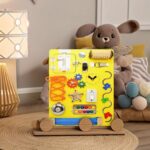 Busy Board for Babies - Sensory Learning Toy, Interactive Wooden Activity Board to Enhance Fine Motor Skills, Hand-Eye Coordination. - Image 3