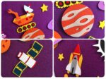Space Solar System Wall Felt Board, Educational Montessori Activity, 104 felt Toy Set, for a child, boy, age 2-8 years, Early learning decor - Image 2