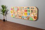 Rounded sensory wall panels in Pastel color for kids museums, libraries, waiting areas and preschool classrooms. Wall-mounted busy board. - Image 3