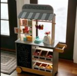 Wooden Pretend Play Grocery Store with Chalkboard & Oven