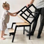 Convertible Learning Stool: Montessori Kitchen Step Stool & Kids Table CV 18