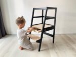 Convertible Learning Stool: Montessori Kitchen Step Stool & Kids Table CV 18 - Image 6