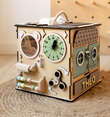 Montessori Board, Sensory Play, Gift for Kids, Baby Gift, Puzzle Box, Montessori Toddler Toy, Busy Board Toddler, Activity Board Toy