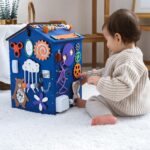 busy board for Kids - 45x32 cm 6-Sided Learning Center | Educational Playhouse with Interactive Features