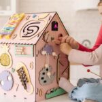 Montessori Busy Board House: Wooden Activity Center, Sensory Learning Toy