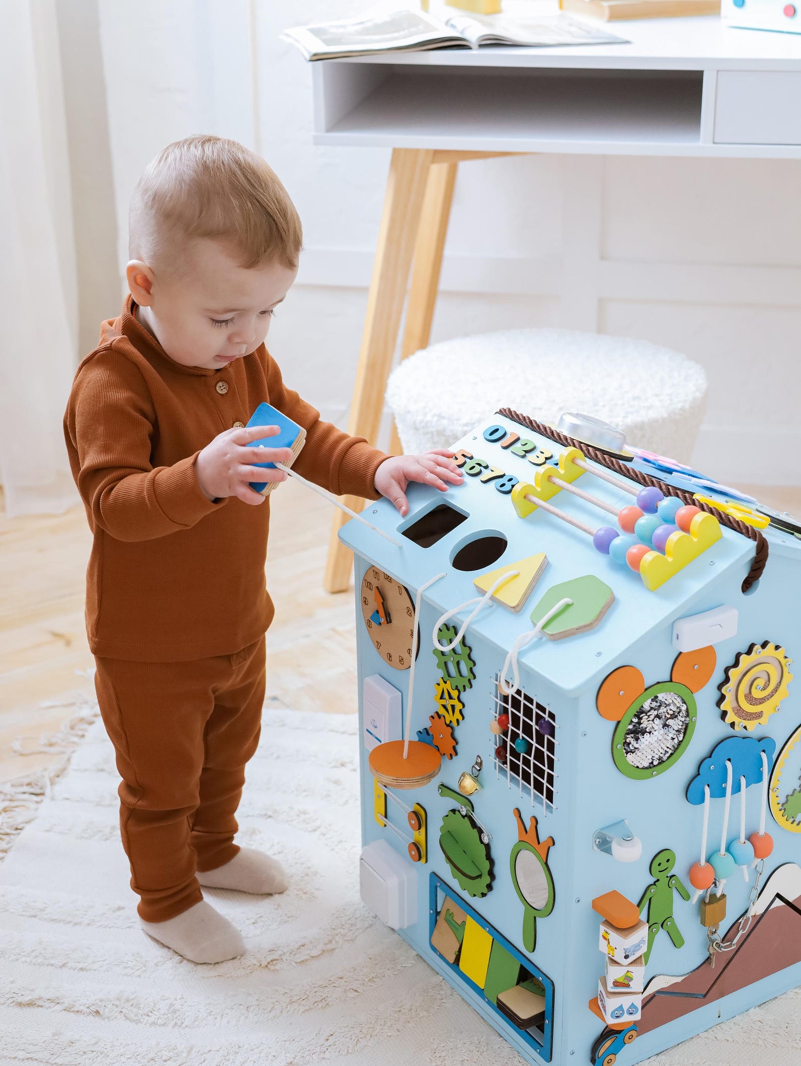 il_1588xN.6836265563_kkkz.jpg Busy House – Large Wooden Activity Cube for Toddlers (50x35x35 cm) | Educational Sensory Toy - Montessori - Image 1